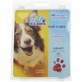 Soft Claws Canine Dog and Cat Nail Caps Take Home Kit, Small, Red