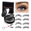 Pestañas Postizas Magnéticas Kit Con Clip 4 Pares