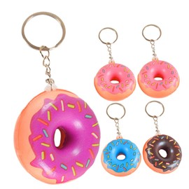 KESYOO 5pcs Adorable Donut Keychain Pendants Cute Pu Hanging Charms for Bags Backpacks and Keyrings Mixed Colors Durable Fade-resistant Decorative Keychains
