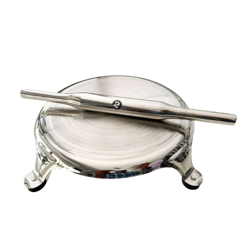 Stainless Steel Circular Board and Belan Rolling Pin for Kitchen