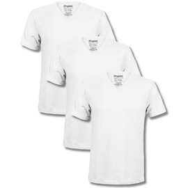 Kingsted White V-Neck T-Shirts for Men - Royally Comfortable - Super Soft Cotton Blend - Well-Crafted Classic Tees (3 Pack, White, 3X-Large)