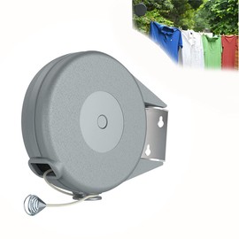 WDOPEN Clothesline Retractable Clothesline-Portable Heavy-Duty Indoor and Outdoor Clothesline PVC, Wall Hanging Suitable for Wet and Dry Clothes-Easy to Install