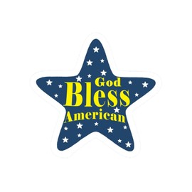 Vinyl Wall Quotes Stickers 4th of July God Bless America Cute Wall Sticker Murals Wall Art American Flag Wall Sticker for Kids Room Party Sofa Mirrors