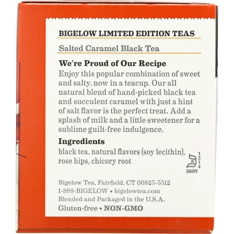 Bigelow Salted Caramel Tea 2 Packs 18 Teabags Each Total