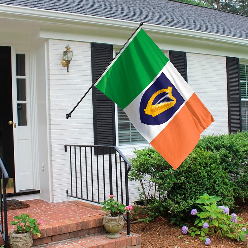 Irish Flag - Ireland Flag with Crest Harp - Tri-Colour
