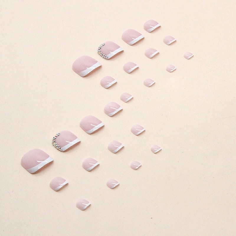 WAFOLOZE Press on Toenails Fake Toe Nails,Short Toe Nail Press