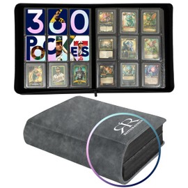 Toploader Binder | Holds 360 Toploaders | ROTHRATHER 9 Pocket Top Loader Card Storage with Sleeves for 3" x 4" Card Holders for Trading Cards or Sports Cards (Grey)