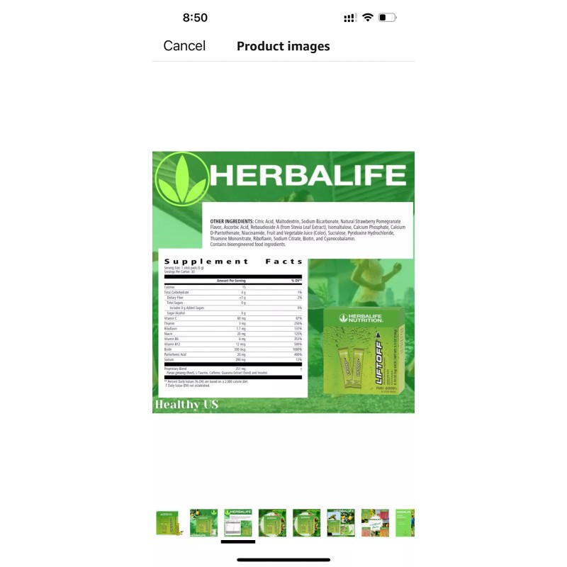 Herbalife Nutrition LIFTOFF Energy Stick Packs -Lemon-Lime Blast - 30