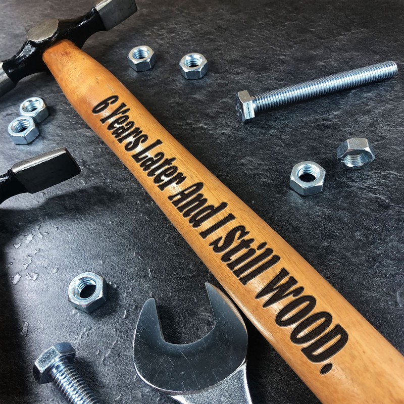 6th Anniversary Gift for Boyfriend Husband Engraved Hammer Funny Gift