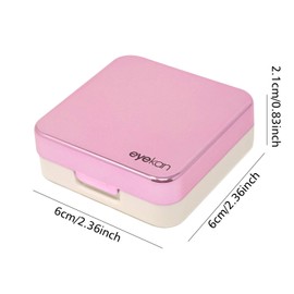 Honbay Fashion Travel Contact Lens Case Kit Mini Contact Lens Box with Mirror (Rose Red)