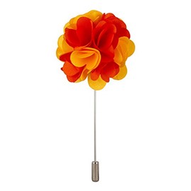Brooch Lapel Pin for Men Flower Bunch Lapel Pin (Peach & Yellow) Badge Coat Suit Wedding Gift Party Shirt Collar Accessories