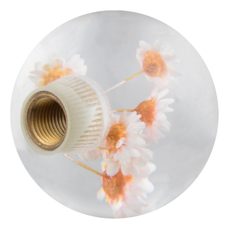 Lunsom Flower Shift Knob, Gear Stick Shifter Knob Crystal Round