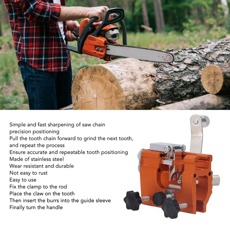 Portable Crank Chainsaw Sharpening Jig Stainless Steel Chainsaw Tooth Blade