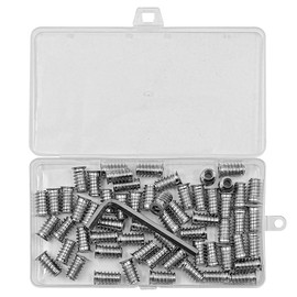 NUZAMAS 60 Pcs Screw-In Nut M6 x 20 Sockets Threaded Insert Wood Furniture Threaded Bushing Nuts with Hex Wrenche Stainless Steel Screw Set