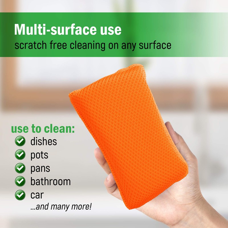 Commercial Miracle Microfiber Kitchen Sponge by Scrub-It - Large -