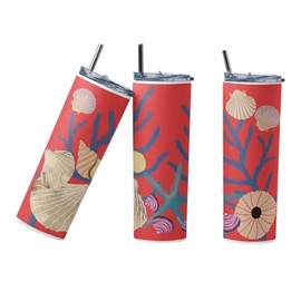 Sea Shell Stainless Steel Water Bottle 20oz skinny Tumbler