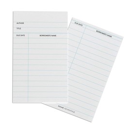 Home Advantage Vintage Library Book Cards for Little Librarian Kit - Card Catalog (50)