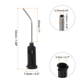 HARFINGTON 12pcs Blunt Tip Dispensing Needles, 19 Gauge 45 Degrees Bent Dispensing Tips 1" End Angled Dispenser Needle with Luer Elbow Blunt Needle for Oil or Glue Applicator, Black