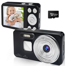oolong Digital Camera,4K 64M Autofocus Camera,Compact All-in-one Digital Camera,Portable Mini Camera with 32G Memory Card,18X Digital Zoom,2.8 inch Screen and 16 Filters,for Teens,Kids,Beginners