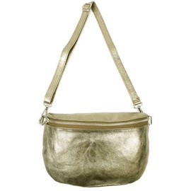 Sa-Lucca Fashion Women's Bum Bag Body Bag Genuine Leather 28 x 20 x 7 cm Zip / Functional Elements Silver, gold