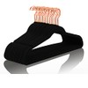 Premium Velvet Hangers (Pack of 30) Heavyduty- Non Slip - Velvet Suit Hangers Black - Copper/Rose Gold Hooks,Space Saving Clothes Hangers (Black)