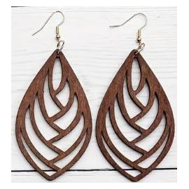 ⊹⊱❁✿ BRAUNE WABEN TROPFEN OHRRINGE LEICHTE LASERCUT OHRRINGE AUS HOLZ ✿❁⊰⊹ tolle, sehr große Ohrringe an goldenen Haken in braun