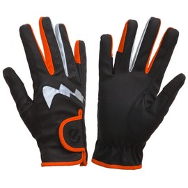 eGlove eQUEST GripPro LITE - Lightweight Horse Riding Gloves NEW! (Black/Orange/HIVIS, XL)