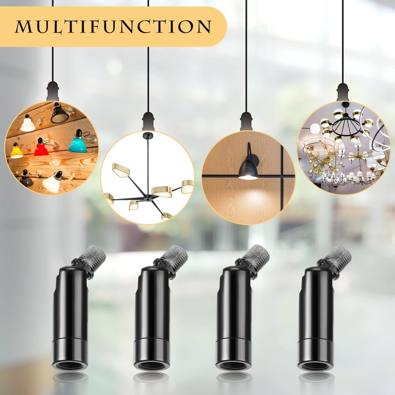 Tondiamo 4 Pcs Black Sloped Ceiling Light Adapter 180 Degree