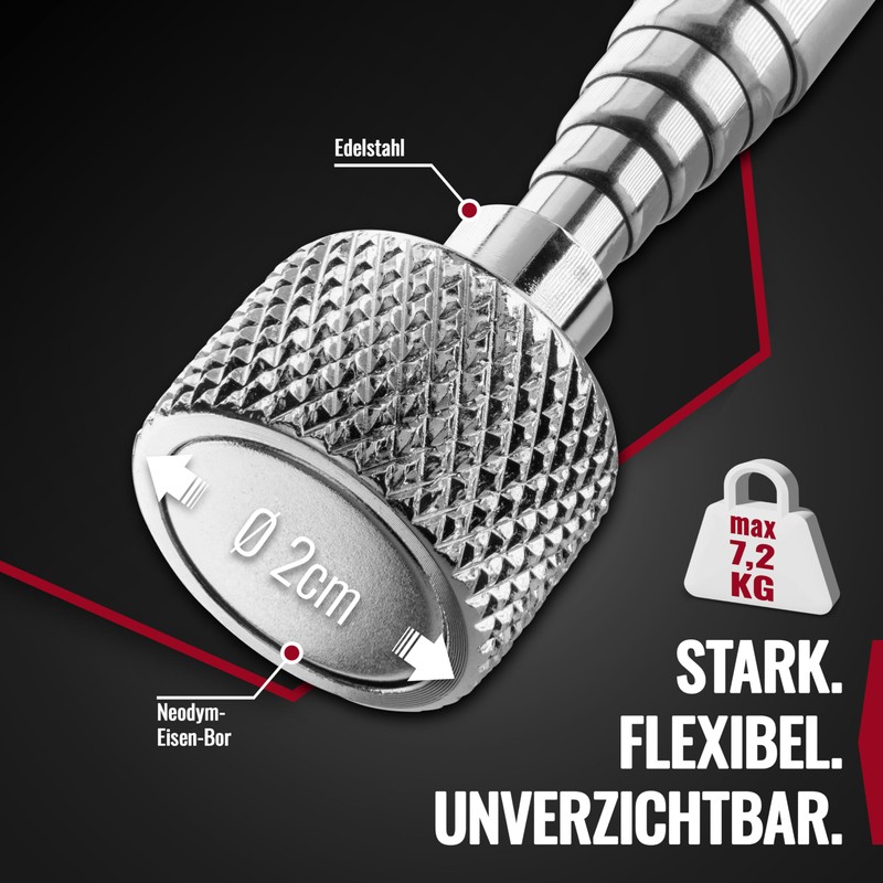 Poppstar Extendable Rod Magnet 80cm Long Holds up to 7.2kg