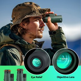 12x50 HD Monocular for Adults High Powered with BAK4 Prism & FMC Lens,Lightweight with Smartphone Adapter, High Powered Monocular with Clear Low Light Vision for Star Watching, Bird Watching, Hiking
