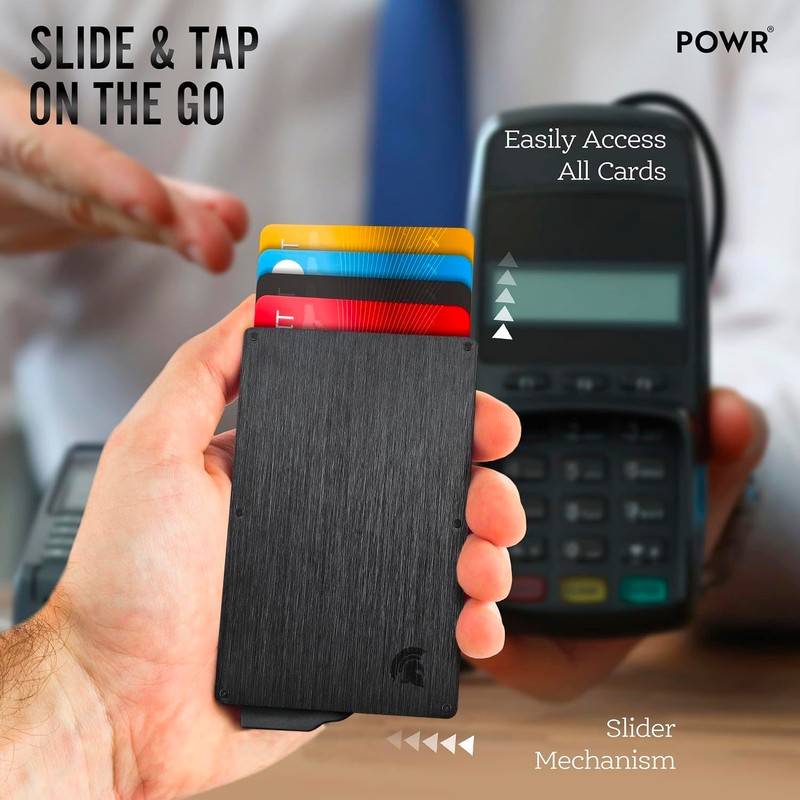 POWR RFID Blocking Card Holder, Stylish Slim Wallet and Contactless