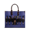 Pardon My Fro Tribe Blue, Faux Pebbled Leather Tote Bag,