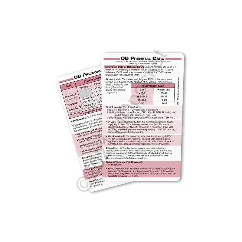 MDpocket® OB Prenatal Card