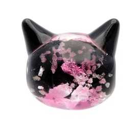 GOLD STONE Firefly Glass Cat Beads, Pink, Glowing, Luminous, Parts, Accessories, Production, Grain Seller, Maneki Neko, Okinawa, Souvenir, Nyanko, Dragonfly Ball, 1