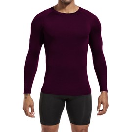 Queerier Men's Long Sleeve Compression Shirts Athletic Workout Sports Undershirt Base Layer Top