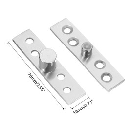 sourcing map 2 Pcs Invisible Door Pivot Hinge, Hidden Door Hinge, 360 Degree Rotation Concealing Hinge for Secret Door, Bookcase, Swinging Door, 2.95 Inch