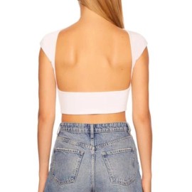 Susana Monaco Open Back Top in White NWT Size Medium