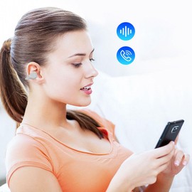 Yunseity Auriculares Bluetooth con Clip para la Oreja, Auriculares con Clip para la Oreja Abiertos con Pantalla de Alimentación, Estéreo HiFi con Cancelación de Ruido en el Oído, Clips