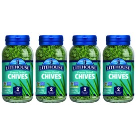 Litehouse Freeze Dried Chives - Chives Dried, Substitute for Chives Fresh Organic, 1 Jar Equal to 2 Chives Fresh Bunch, Chives Freeze Dried, Good Chives Only, Non-GMO, Gluten-Free - 0.25 Ounce, 4-Pack