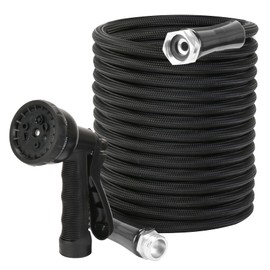 Garden Hose, Flantor Water Hose 50 Feet Non-Expandable Water Hose, Lightweight and Durable Garden Hose with 8-Pattern Spray Nozzle, Leak-Proof & Kink-Free Hose