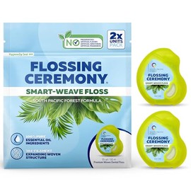 Flossingceremony | Hilo Dental Tejido Expansible | Hilo De Tejido Inteligente | Vegano | Natural | No Tóxico Y Sin Pfas | Eucalipto Y Manuka | Hilo De