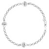 Sea Shell Fancy Chain Anklet In Sterling Silver, 9"