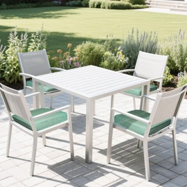 ZSLUKEJJ 18"x18"x3" Square Chair Cushion Set of 2, Waterproof Cushions for Dining Chairs with Ties, Fade Resistant & Comfortable Seat Pads for Couch, Blue Green