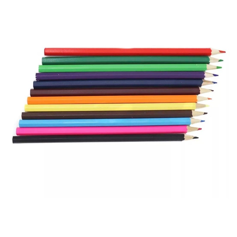 Vaga Caja Lapices De 12 Colores Largos Económicos Mayoreo Pikasso