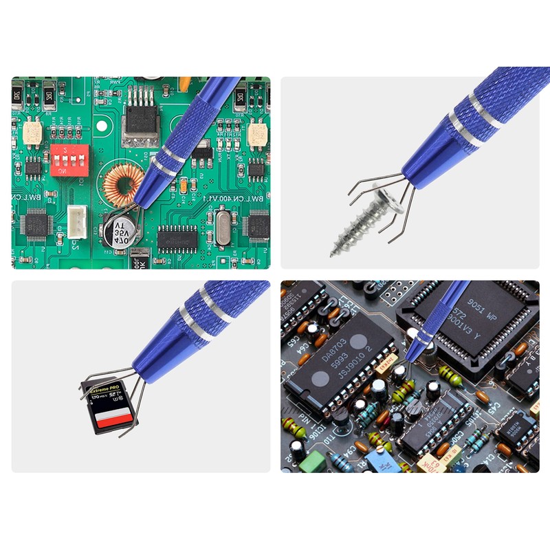 Jiozermi Pick Up Tool, IC Clip Tweezers, Blue, 2 Psc
