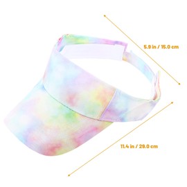 WRITWAA Tie Dye Sun Visor Hat for Women, Adjustable Cotton Visor Cap, Uv Protection, Breathable and Stylish for Outdoor Activities, Beach, Tennis, Golf