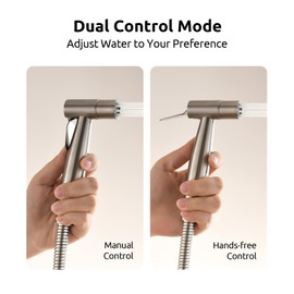 Arofa Hands-Free Handheld Bidet Sprayer for Toilet, Dual Control Mode Spray Handheld Bidet with Adjustable Water Flow, Bidet Toilet Sprayer with Bidet Hose for Feminine Wash