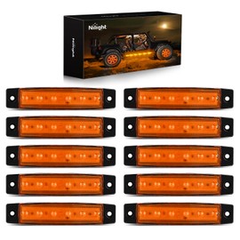 Nilight TL-14 10PCS 3.8” 6 Amber Indicator Rear Side Truck Trailer RV Cab Boat Bus Lorry LED Marker Clearance Light