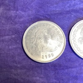 US Coin Reproduction Lot Of Two (2) COPY TOKEN REPRODUCTION *  1795 Liberty Head Silver Tone COPY