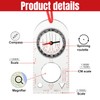Navigation Compass,Compass Hiking,Multifunctional Waterproof Navigation Compass Map Ruler with Adjustable